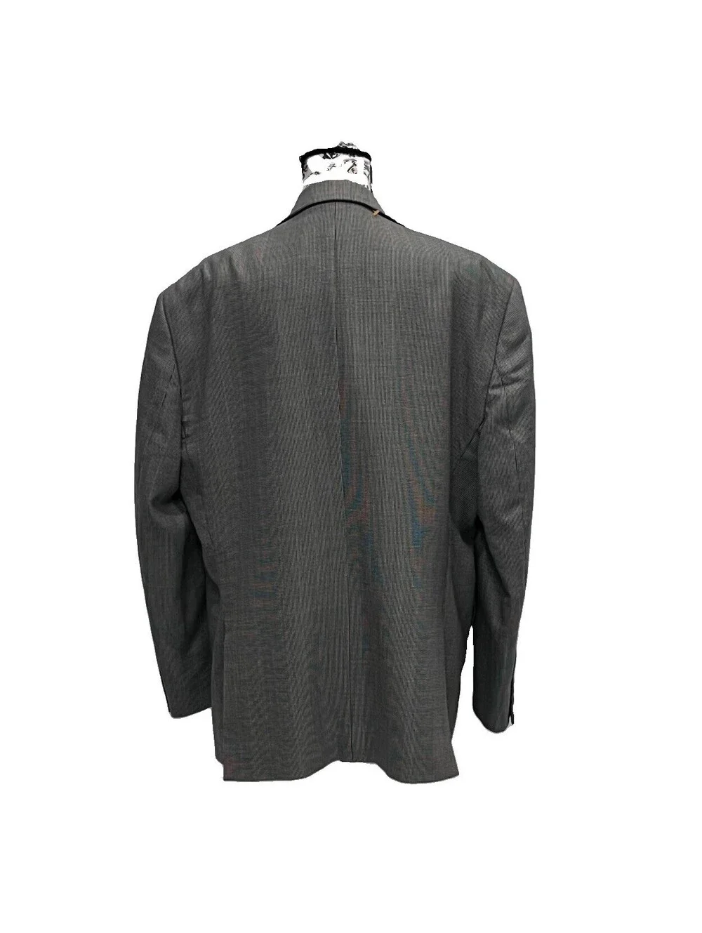 Pronto Uomo Platinum Houndstooth Sport Coat Blazer 48R Black White Purple Wool